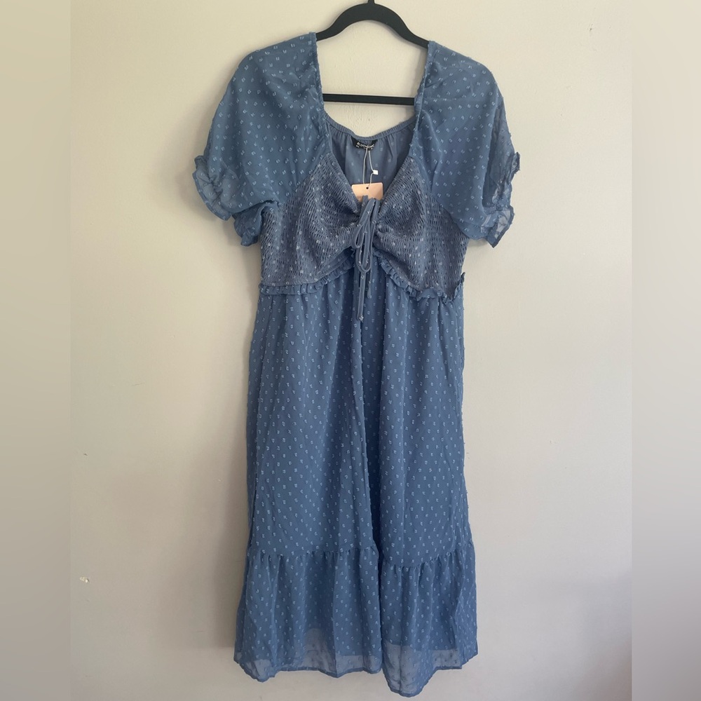 Soft blue dress from BloomChic